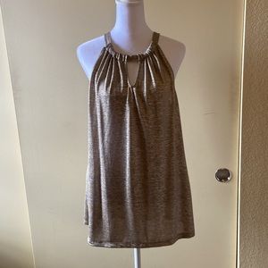 Gold Halter Tank - INC - Size L